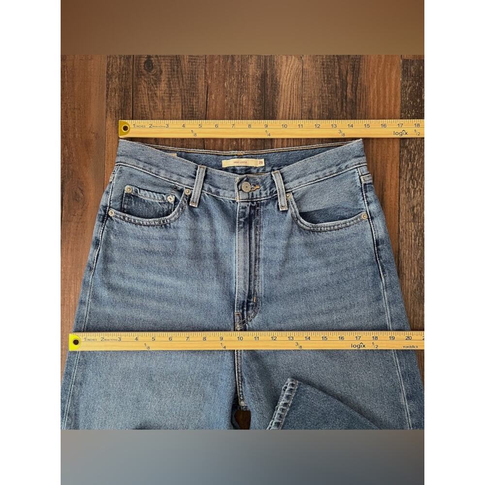 Levi’s Premium Denim Wide Leg High Waist High Loose Jean Distressed Size 29 Blue - Picture 12 of 16